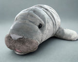 Weighted manatee plush—face close-up showing soft muzzle and natural wrinkles