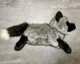Weighted Gray Fox Plush — 19" Laying, Lifelike Lap Companion (4 lbs)