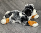 Weighted Australian Shepherd Plush — 19" Laying Dog (up to 5 lbs)