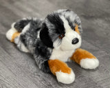 Weighted Australian Shepherd Plush — 19" Laying Dog (up to 5 lbs)