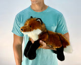Weighted Red Fox Plush — 19" Laying, Lifelike Lap Companion