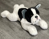 22" Black and White French Bulldog weighted stuffed animal for anxiety, ADHD, ASD, PTSD, dementia, sensory soothers.