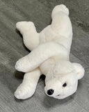 Soft, floppy polar bear stuffed animal with full-body weight up to 8lbs for lap cuddles.
