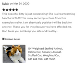 Weighted Calico Cat Plush — 19" (Up to 4 lbs)