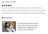 Weighted Calico Cat Plush — 19" (Up to 4 lbs)