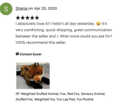 Weighted Red Fox Plush — 19" Laying, Lifelike Lap Companion