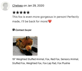 Weighted Red Fox Plush — 19" Laying, Lifelike Lap Companion