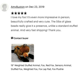 Weighted Red Fox Plush — 19" Laying, Lifelike Lap Companion