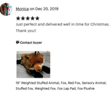 Weighted Red Fox Plush — 19" Laying, Lifelike Lap Companion
