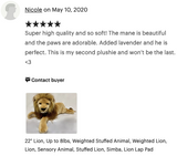 Weighted Lion Plush — 22" Lifelike Mane, Ultra-Soft (Up to 8 lbs)