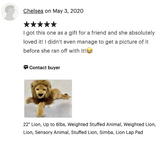 Weighted Lion Plush — 22" Lifelike Mane, Ultra-Soft (Up to 8 lbs)