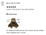 Weighted Sloth Plush — 20" Soft Big Hugs (Up to 8 lbs) 14” sitting