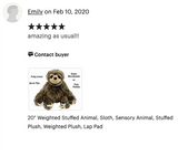 Weighted Sloth Plush — 20" Soft Big Hugs (Up to 8 lbs) 14” sitting