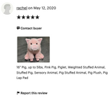 Weighted Pink Pig Plush — 17" Cute and Cozy (Up to 5 lbs)