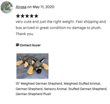 Weighted German Shepherd Pup – 15" (Up to 5 lbs)