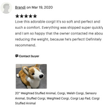 Weighted Corgi Plush — 20" Lifelike Pup (Up to 7lbs)