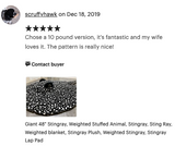 Jumbo Weighted Stingray Plush – 29" × 28" Body (Up to 16 lbs)