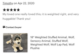 Weighted Gray Wolf Plush — 18" Lifelike & Cuddly (Up to 5 lbs)