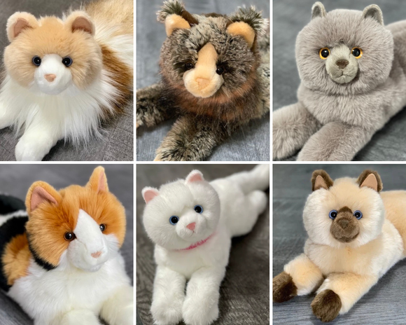 Collage of Weighted Cat Plush by Sensory Soothers in custom weights