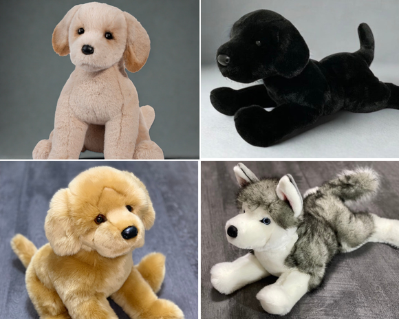 Collage of Large Weighted Dogs from Sensory Soothers ( up to 11 lb)