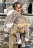 Weighted Gray & White Cat Plush – 32" (Best at 10–12 lb)