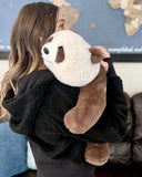 Large 24" Weighted Brown Panda Plush – Adjustable 2–13 lbs Realistic Hug Like a Baby