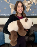 Large 24" Weighted Brown Panda Plush – Adjustable 2–13 lbs Realistic Hug Like a Baby