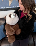 Large 24" Weighted Brown Panda Plush – Adjustable 2–13 lbs Realistic Hug Like a Baby