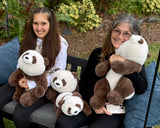 Large 24" Weighted Brown Panda Plush – Adjustable 2–13 lbs Realistic Hug Like a Baby