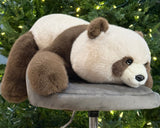 Large 24" Weighted Brown Panda Plush – Adjustable 2–13 lbs Realistic Hug Like a Baby