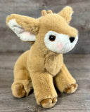 Weighted fawn plush stuffed animal with soft tan fur, large ears, and sweet face