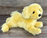 Weighted Golden Retriever stuffed animal with ultra-soft premium faux fur and floppy body for comforting hugs.