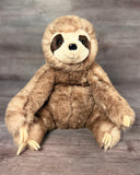 Weighted Sloth Plush — 11" Sitting, 3 lbs Glass Beads