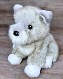 Weighted Mini Schnauzer puppy plush 14 inches with premium silver-gray fur and 3 lb glass bead weighting