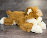 Side profile of weighted Pomsky stuffed animal