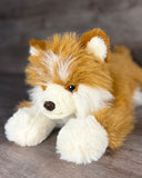 Weighted Pomsky plush dog, front view, 22-inch, up to 7 lbs