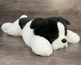 Weighted Frenchie stuffed dog lying down with floppy body and soft plush fur