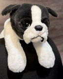 Handmade weighted French Bulldog puppy plush with realistic face and weighted head