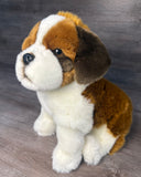15-inch weighted St. Bernard stuffed animal in a sitting pose with thick plush soft fur.