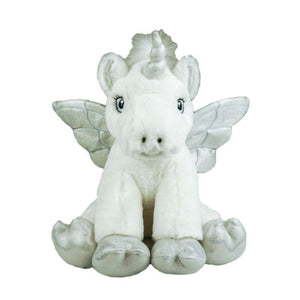 DIY Weighted Plushie Kit, White with Silver Unicorn, 2.5lbs Glass Beads