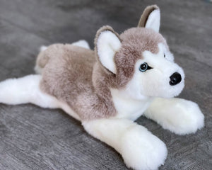 19" Soft and fluffy White and gray husky weighted stuffed animal for Autism, ADHD, PTSD,  dementia, sensory soothers.