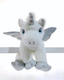 DIY Weighted Plushie Kit, White with Silver Unicorn, 2.5lbs Glass Beads