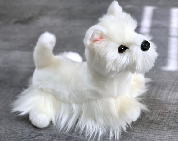 White westie dog weighted stuffed animal for ADHD ASD PTSD and dementia sensory soothers. 