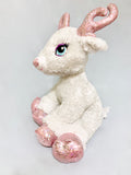 DIY Weighted Plushie Kit, Reindeer with Pink Horns, 2.5lbs Glass Beads