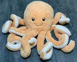 Large Apricot octopus wieghted stuffed animal for ASD ADHD PTSD demntia sensory soothers