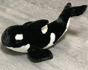Black and white 22-inch orca whale weighted stuffed animal for anxiety, ADHD, PTSD, autism, Alzheimer's, Sensory Soothers.
