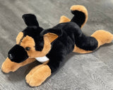 22" Black and brown German Shepherd weighted stuffed animal for anxiety, ADHD, ASD, PTSD, dementia, sensory soothers.