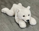 22-inch Laying Weighted Polar Bear, up to 8lbs