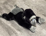 22" Black and Gray Gorilla monkey weighted stuffed animal for anxiety, ADHD, ASD, PTSD, dementia, sensory soothers.