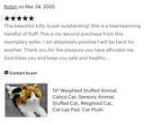 19-inch Weighted Calico Cat, up to 4lbs